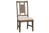 Image of Zander Transitional 7 Piece Leg Table Dining Set With Aged Oak Finish And Lattice Back Side Chairs