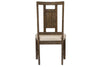 Image of Zander Transitional 7 Piece Leg Table Dining Set With Aged Oak Finish And Lattice Back Side Chairs