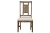 Image of Zander Transitional 7 Piece Leg Table Dining Set With Aged Oak Finish And Lattice Back Side Chairs