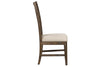 Image of Zander Transitional 7 Piece Leg Table Dining Set With Aged Oak Finish And Lattice Back Side Chairs