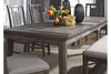 Image of Zander Transitional 7 Piece Leg Table Dining Set With Aged Oak Finish And Lattice Back Side Chairs