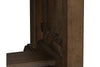Image of Zander Transitional 6 Piece Trestle Table Dining Set With Aged Oak Finish And Lattice Back Side Chairs And Bench