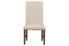 Image of Zander Transitional 5 Piece Leg Table Dining Set With Aged Oak Finish And Upholstered Side Chairs