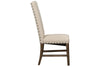 Image of Zander Transitional 5 Piece Leg Table Dining Set With Aged Oak Finish And Upholstered Side Chairs
